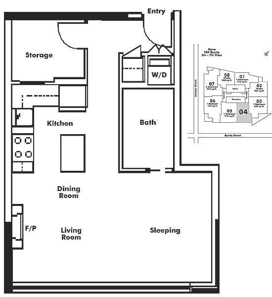 704 989 BEATTY STREET, Vancouver, BC Floor Plan