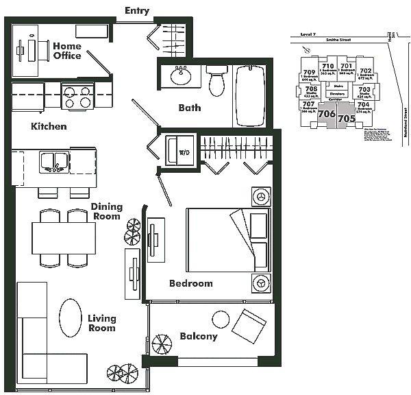 705 909 MAINLAND STREET, Vancouver, BC Floor Plan