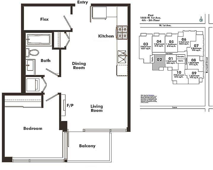 502 1808 W 1ST AVENUE, Vancouver, BC Floor Plan