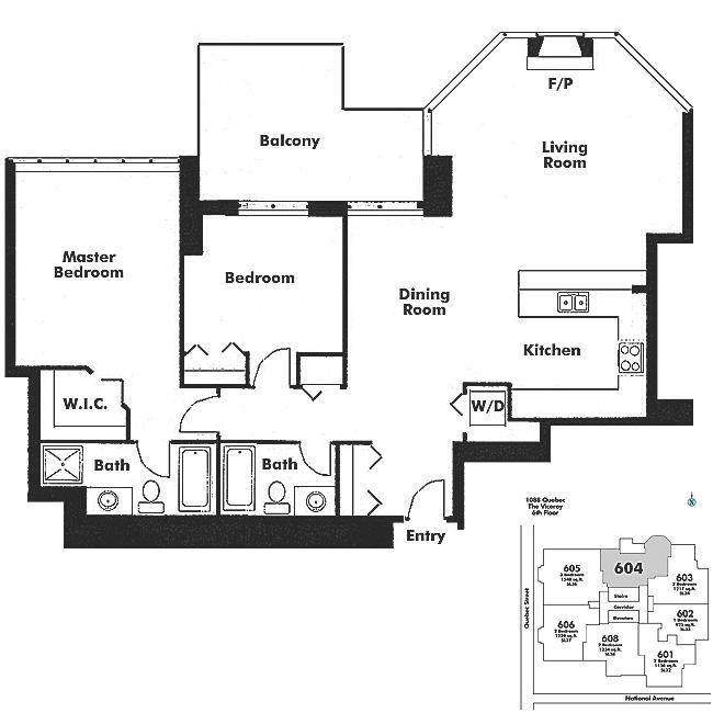 604 1088 QUEBEC STREET, Vancouver, BC Floor Plan