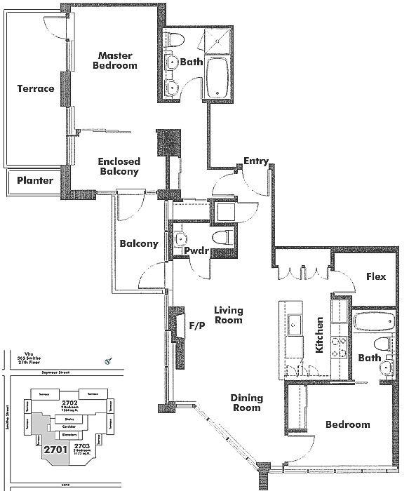 2701 565 SMITHE STREET, Vancouver, BC Floor Plan