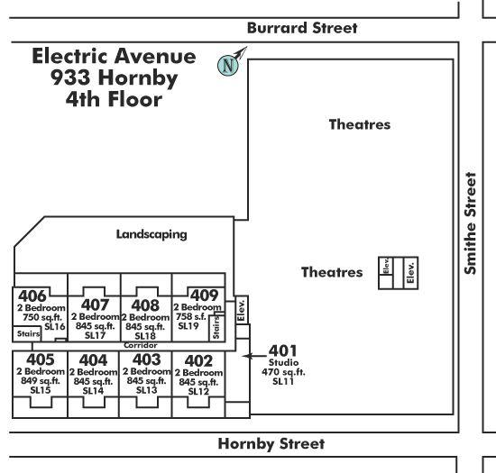 406 933 HORNBY STREET, Vancouver, BC Floor Plate