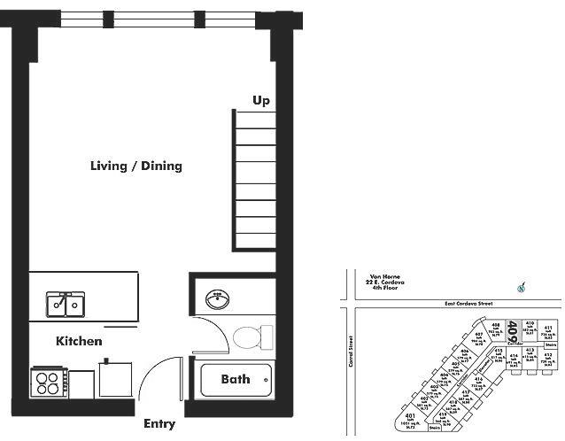 409 22 E CORDOVA STREET, Vancouver, BC Floor Plan