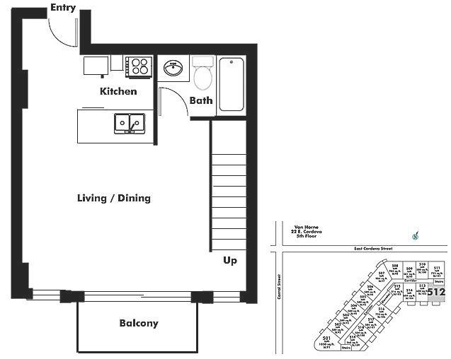 512 22 Cordova Street, Vancouver, BC Floor Plan