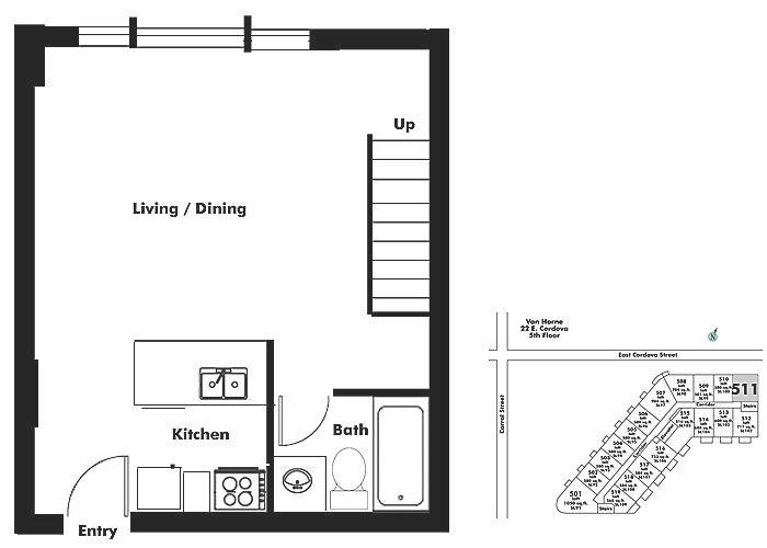 511 22 E CORDOVA STREET, Vancouver, BC Floor Plan