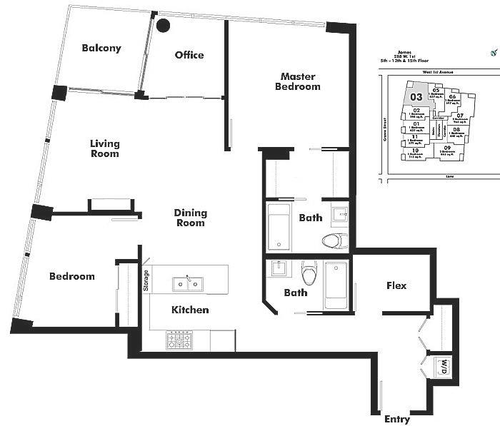 1203 288 W 1ST AVENUE, Vancouver, BC Floor Plan