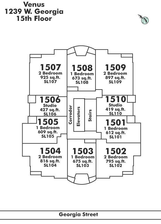 1501 1239 Georgia Street, Vancouver, BC Floor Plate