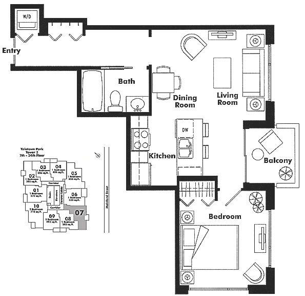 2307 977 Mainland Street, Vancouver, BC Floor Plan