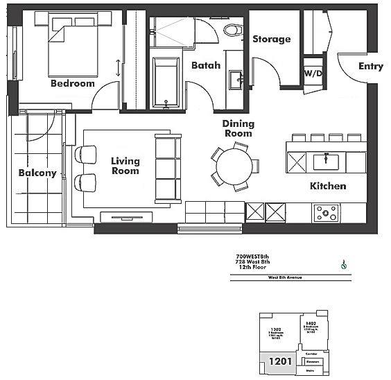 1201 728 W 8TH AVENUE, Vancouver, BC Floor Plan