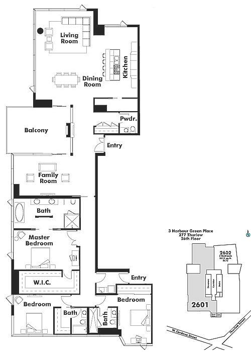 2601 277 THURLOW STREET, Vancouver, BC Floor Plan