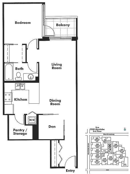 307 2520 MANITOBA STREET, Vancouver, BC Floor Plan