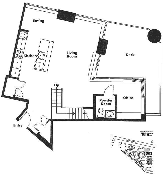 3503 128 W CORDOVA STREET, Vancouver, BC Floor Plan