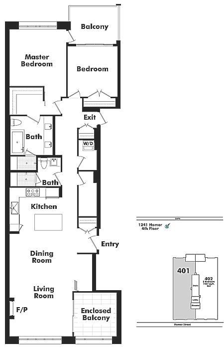 401 1241 HOMER STREET, Vancouver, BC Floor Plan