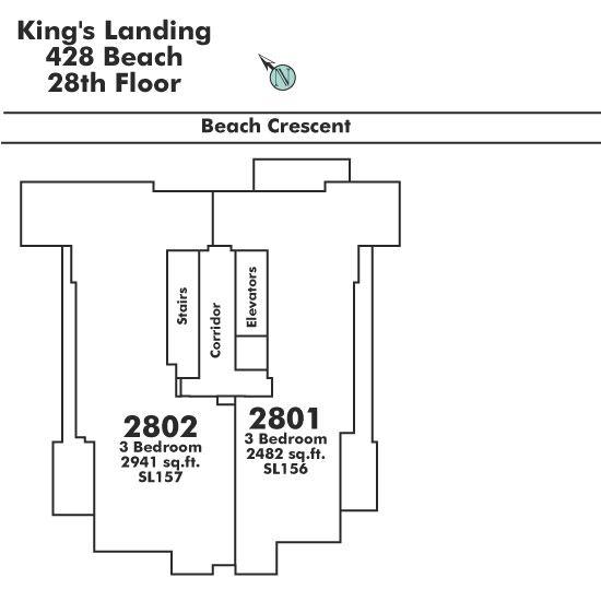 2802 428 Beach Crescent, Vancouver, BC Floor Plate