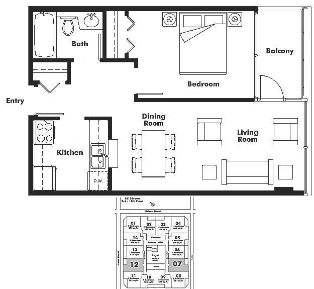 812 1010 HOWE STREET, Vancouver, BC Floor Plan