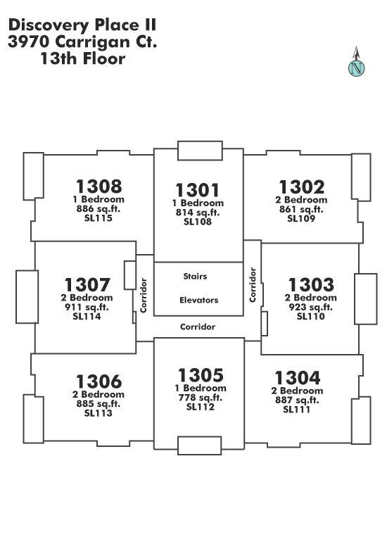 1301 3970 CARRIGAN COURT, Burnaby, BC Floor Plate