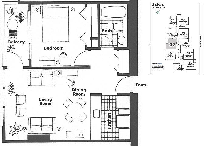 809 1060 ALBERNI STREET, Vancouver, BC Floor Plan