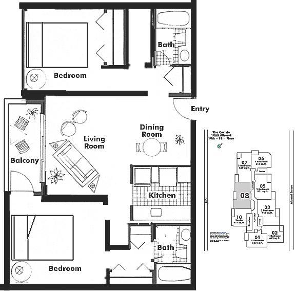 1208 1060 ALBERNI STREET, Vancouver, BC Floor Plan