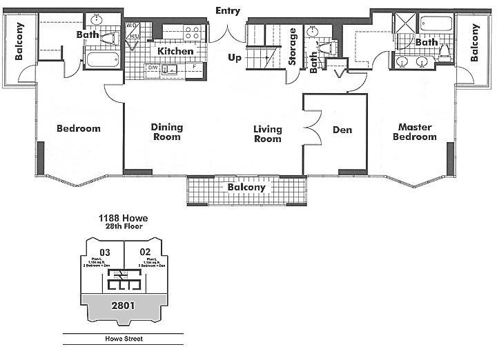 2801 1188 HOWE STREET, Vancouver, BC Floor Plan