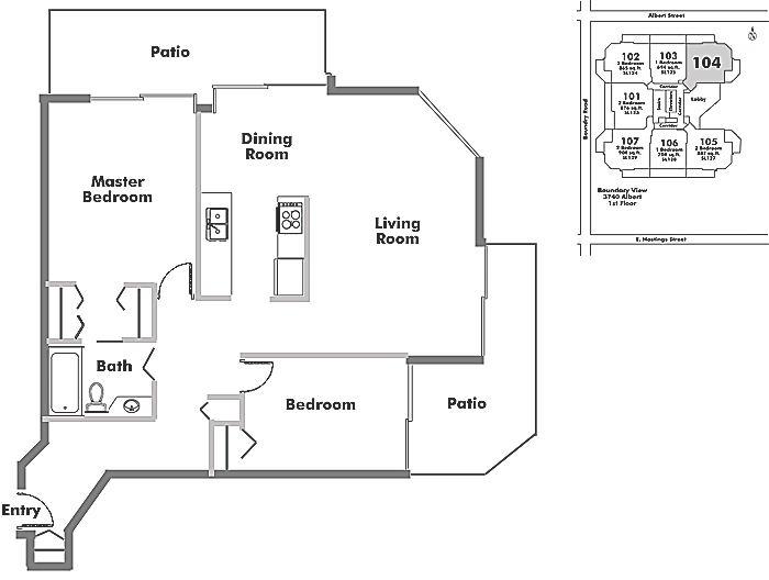 104 3740 ALBERT STREET, Burnaby, BC Floor Plan