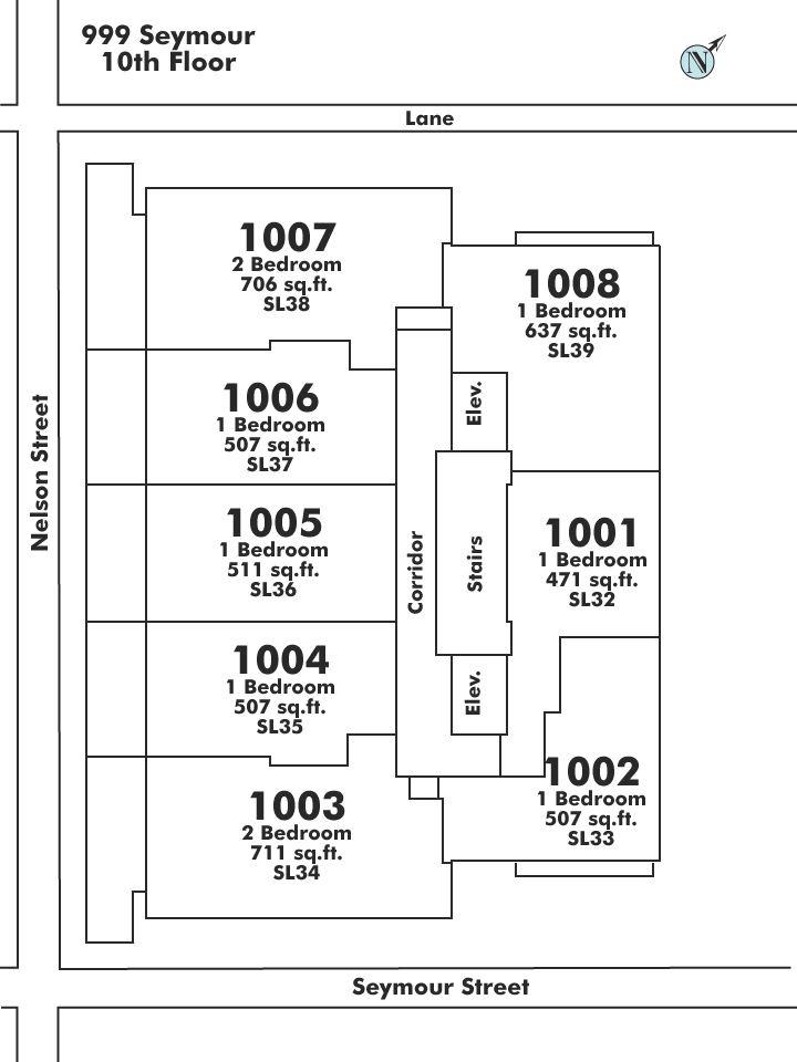 1004 999 SEYMOUR STREET, Vancouver, BC Floor Plate