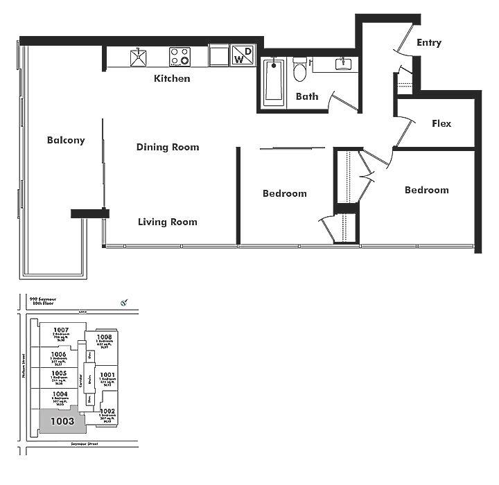 1003 999 Seymour Street, Vancouver, BC Floor Plan