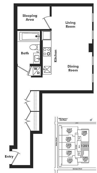 1201 999 SEYMOUR STREET, Vancouver, BC Floor Plan