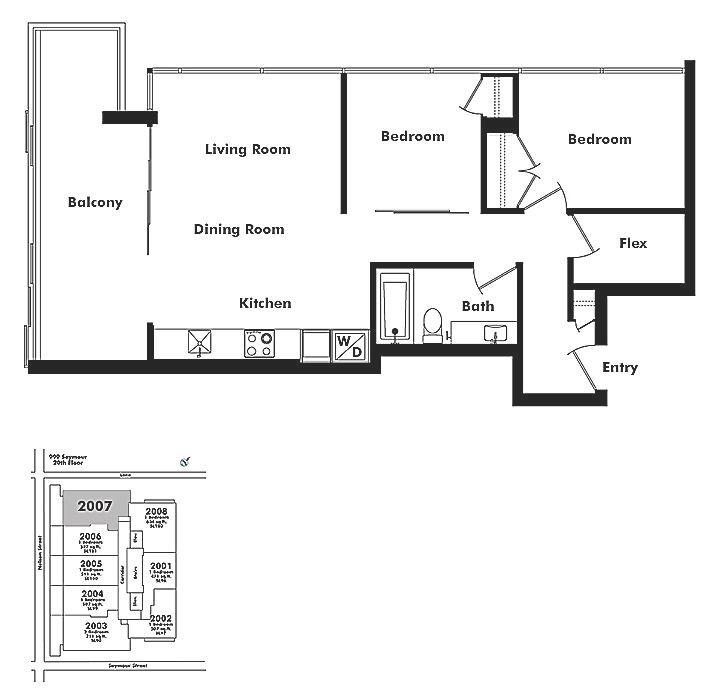 2007 999 SEYMOUR STREET, Vancouver, BC Floor Plan