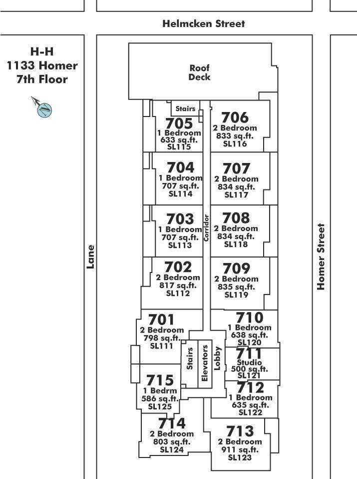 701 1133 HOMER STREET, Vancouver, BC Floor Plate