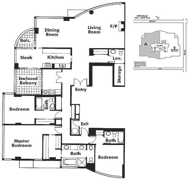 19A 1500 ALBERNI STREET, Vancouver, BC Floor Plan