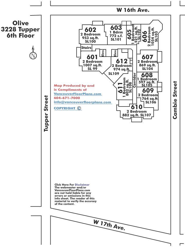 601 3228 Tupper Street, Vancouver, BC Floor Plate