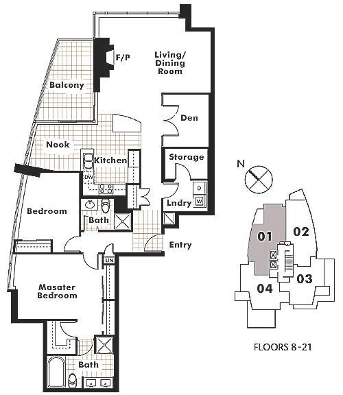 1101 1616 BAYSHORE DRIVE, Vancouver, BC Floor Plan