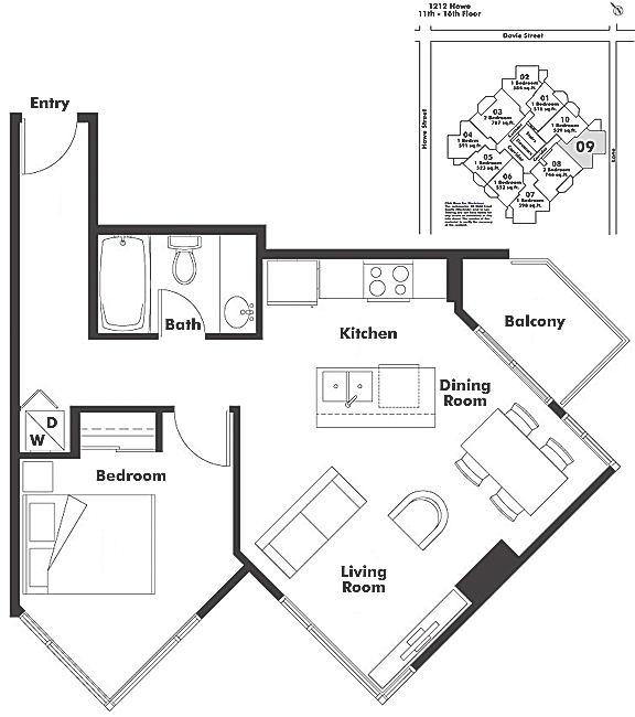 1209 1212 HOWE STREET, Vancouver, BC Floor Plan