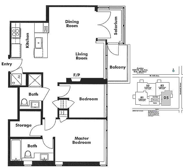 805 1468 14th Avenue, Vancouver, BC Floor Plan