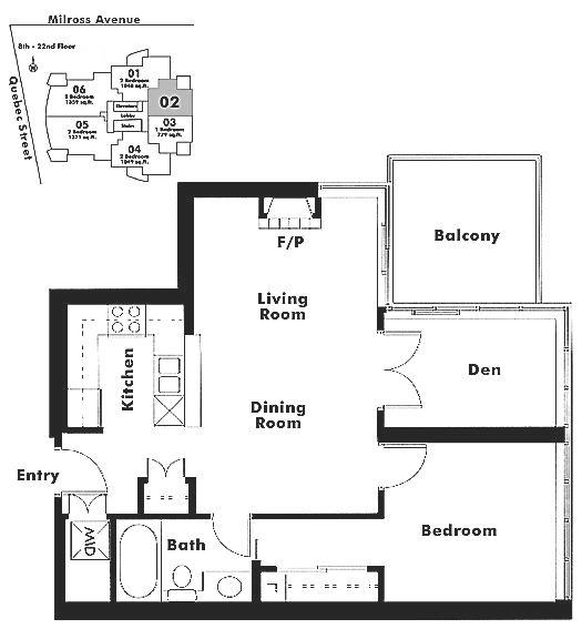 1202 120 MILROSS AVENUE, Vancouver, BC Floor Plan