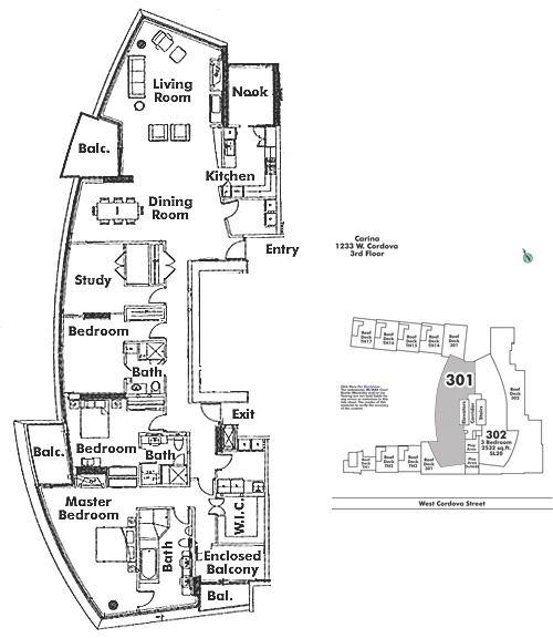 301 1233 W CORDOVA STREET, Vancouver, BC Floor Plan