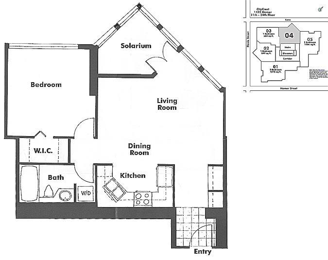 1604 1155 HOMER STREET, Vancouver, BC Floor Plan