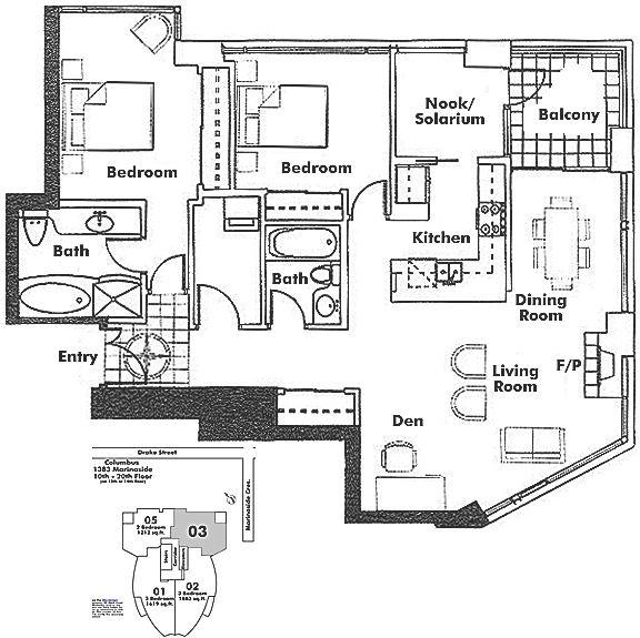 2003 1383 MARINASIDE CRESCENT, Vancouver, BC Floor Plan