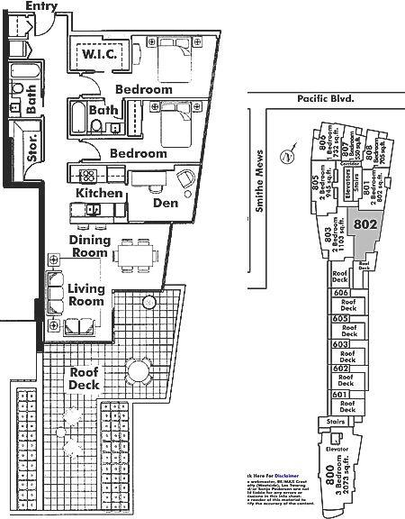 802 33 SMITHE STREET, Vancouver, BC Floor Plan