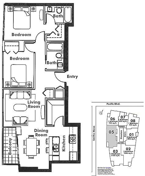 1605 33 SMITHE STREET, Vancouver, BC Floor Plan