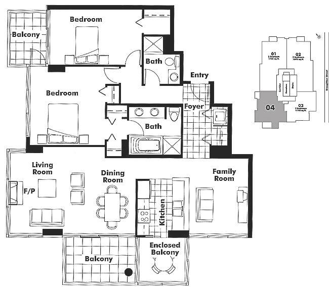 1804 590 NICOLA STREET, Vancouver, BC Floor Plan