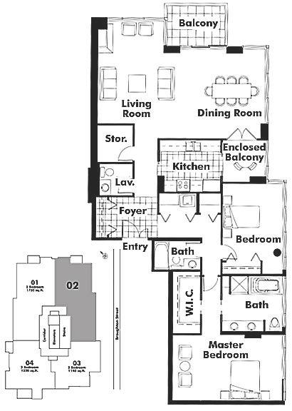 1302 590 Nicola Street, Vancouver, BC Floor Plan