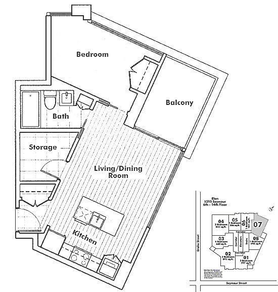 1207 1255 SEYMOUR STREET, Vancouver, BC Floor Plan