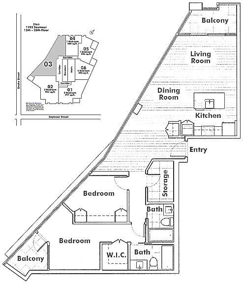 2203 1255 SEYMOUR STREET, Vancouver, BC Floor Plan