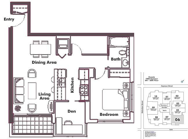 1606 1082 SEYMOUR STREET, Vancouver, BC Floor Plan