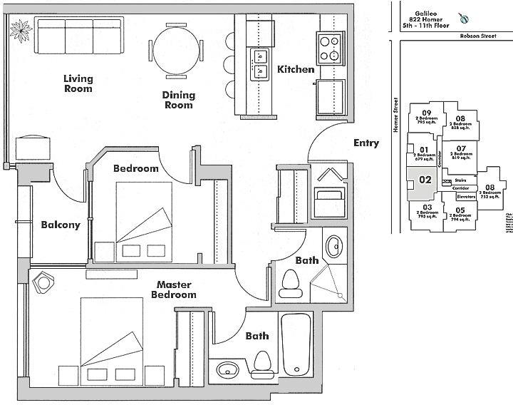 902 822 HOMER STREET, Vancouver, BC Floor Plan