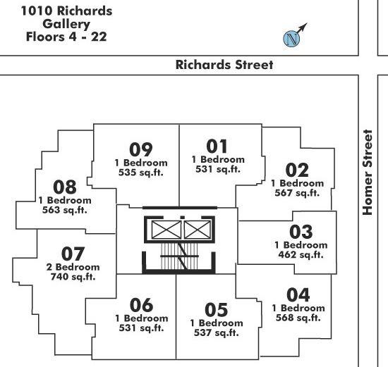 2005 1010 RICHARDS STREET, Vancouver, BC Floor Plate