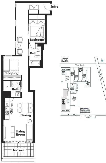 508 12 WATER STREET, Vancouver, BC Floor Plan