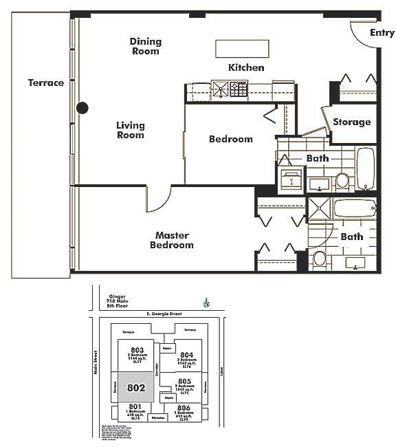 802 718 MAIN STREET, Vancouver, BC Floor Plan