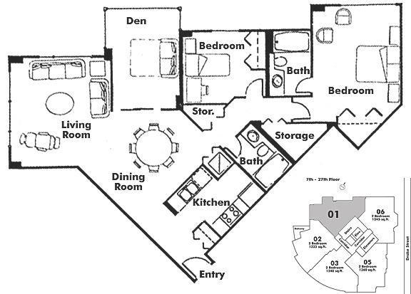 2701 388 DRAKE STREET, Vancouver, BC Floor Plan